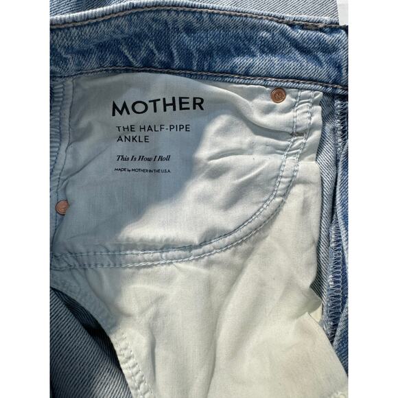 MOTHER The Half Pipe High Rise Ankle Wide Leg Barrel Jeans Blue  29 $258 - Picture 7 of 11